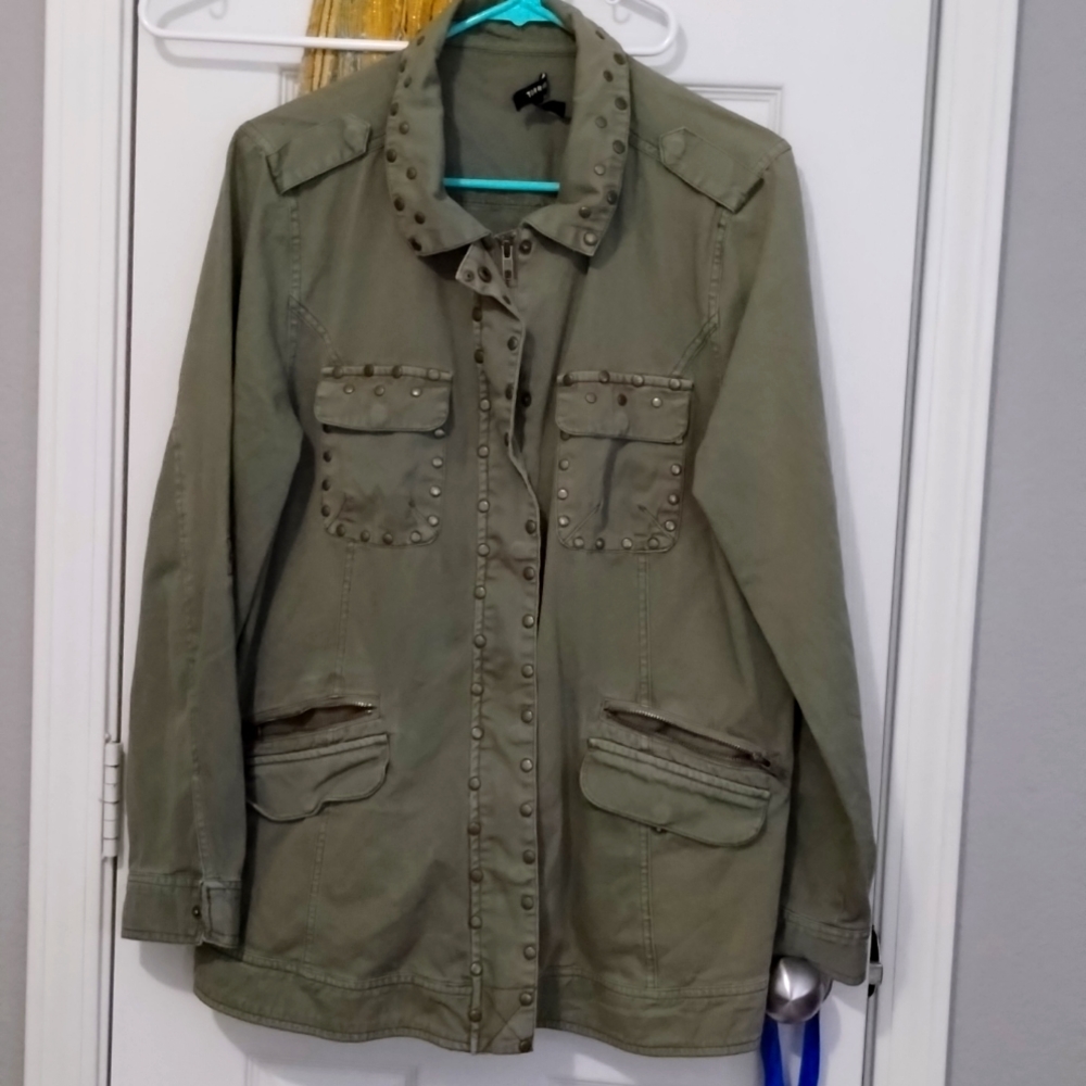 Torrid size 0 army green rivet jacket